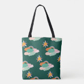 Seamless pattern design with colorful clouds and r トートバッグ (裏面)