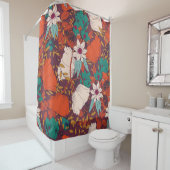 Seamless pattern design with hand drawn flowers an シャワーカーテン (インサイチュ)