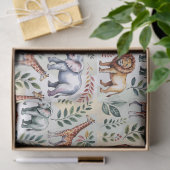 Seamless pattern featuring elephants lions 薄葉紙 (ギフト)