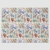 Seamless pattern featuring elephants lions 薄葉紙 (正面)