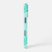 Seamless pattern featuring interconnected leafy br iPhoneケース (右側面)