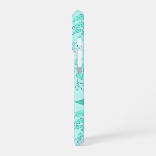 Seamless pattern featuring interconnected leafy br iPhoneケース (左側面)