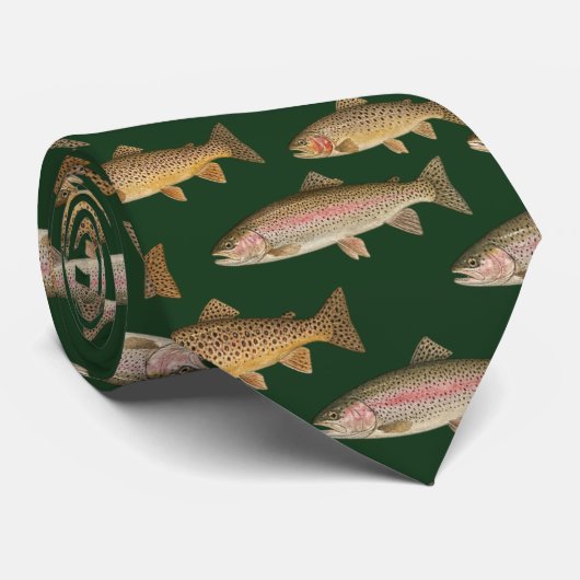 Seamless Pattern Fishing Lover  – Trout Fishing    ネクタイ (ロール)