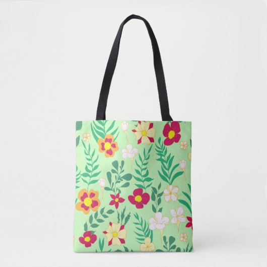 Seamless pattern flower and leaveshome decor, back トートバッグ (正面)
