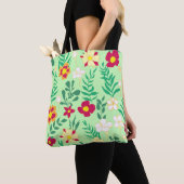 Seamless pattern flower and leaveshome decor, back トートバッグ (クローズアップ)