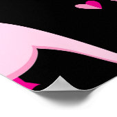 Seamless pattern from pink flamingos on a dark bac ポスター (角)