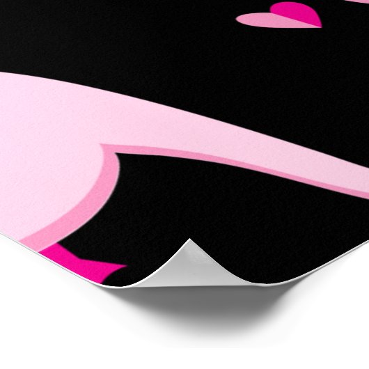 Seamless pattern from pink flamingos on a dark bac ポスター (角)