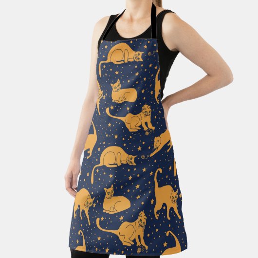 Seamless pattern, funny cats in everyday poses, pl エプロン (インサイチュ)