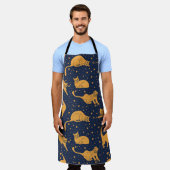 Seamless pattern, funny cats in everyday poses, pl エプロン (着用した状態)