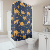 Seamless pattern, funny cats in everyday poses, pl シャワーカーテン (インサイチュ)