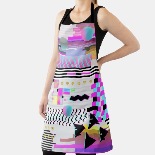 Seamless Pattern Glitch Design. Cyberpunk Digital エプロン (インサイチュ)