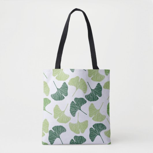 Seamless pattern Green ginkgo biloba  トートバッグ (正面)