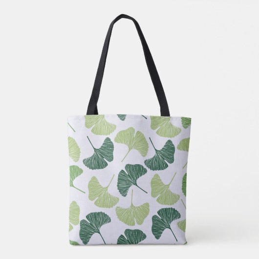 Seamless pattern Green ginkgo biloba  トートバッグ (裏面)