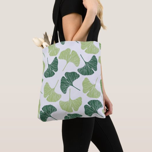 Seamless pattern Green ginkgo biloba  トートバッグ (クローズアップ)