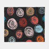 Seamless pattern hand drawn abstract dots. Backgro フリースブランケット (正面(横))