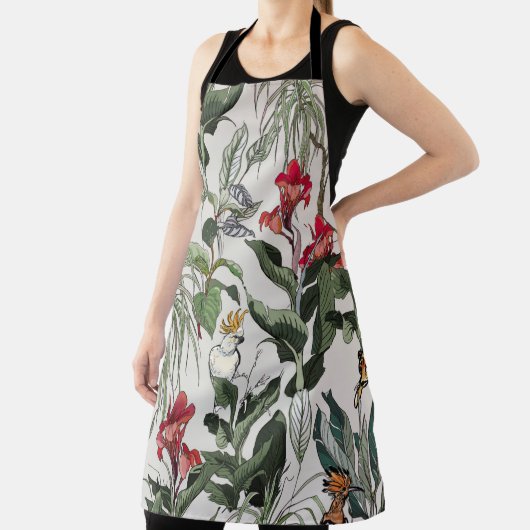 Seamless Pattern Hand Drawn Botanical Illustration エプロン (インサイチュ)