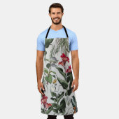 Seamless Pattern Hand Drawn Botanical Illustration エプロン (着用した状態)