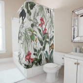 Seamless Pattern Hand Drawn Botanical Illustration シャワーカーテン (インサイチュ)
