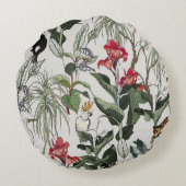Seamless Pattern Hand Drawn Botanical Illustration ラウンドクッション (裏面)