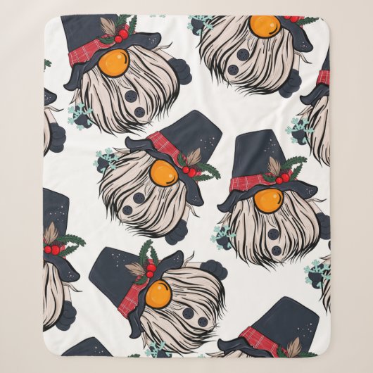 Seamless pattern illustration of a gnome with a be シェルパブランケット (正面)