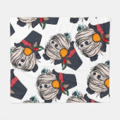 Seamless pattern illustration of a gnome with a be フリースブランケット (正面(横))