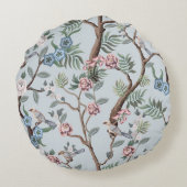 Seamless pattern in chinoiserie style with peonies ラウンドクッション (裏面)