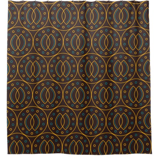 Seamless pattern in Indonesian batik style on the  シャワーカーテン (正面)