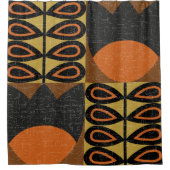 seamless pattern in scandinavian design style. Ret シャワーカーテン (正面)