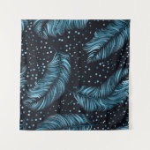 Seamless pattern, infinite texture. dark feather b タペストリー (正面(横))