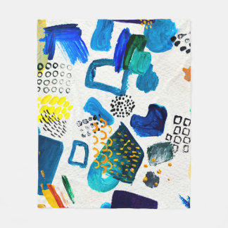 Seamless pattern made by hand drawn paint strokes. フリースブランケット