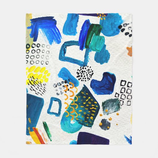 Seamless pattern made by hand drawn paint strokes. フリースブランケット (正面)