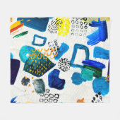Seamless pattern made by hand drawn paint strokes. フリースブランケット (正面(横))