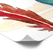 Seamless pattern of bright feathers painted in wat ポスター (角)