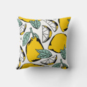 Seamless pattern of bright hand drawn lemons,halfs クッション (裏面)