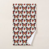 Seamless Pattern of Butterflies and Strawberries バスタオルセット (ハンドタオル)