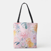 Seamless pattern of chrysanthemum, orange and Bloo トートバッグ (裏面)