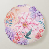 Seamless pattern of chrysanthemum, rose, peony and ラウンドクッション (裏面)