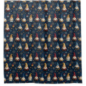 Seamless Pattern of Festive Gnomes シャワーカーテン (正面)