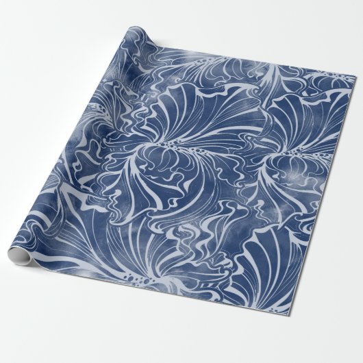 seamless pattern of flowers and leaves of watercol ラッピングペーパー (アンロールド)