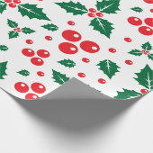 Seamless pattern of holly berry leaves ラッピングペーパー (角)