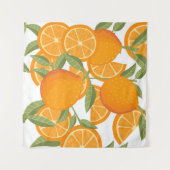 Seamless pattern of orange citrus yellow fruit who タペストリー (正面(横))