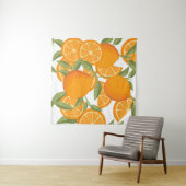 Seamless pattern of orange citrus yellow fruit who タペストリー (インサイチュ(横))
