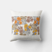 Seamless pattern of orange, yellow, beige flowers  クッション (裏面)