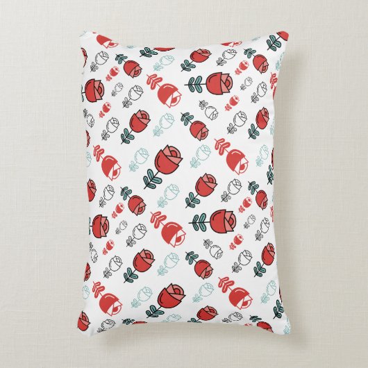 Seamless pattern of rose flowers アクセントクッション (正面(垂直))