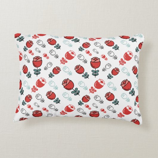 Seamless pattern of rose flowers アクセントクッション (裏面)