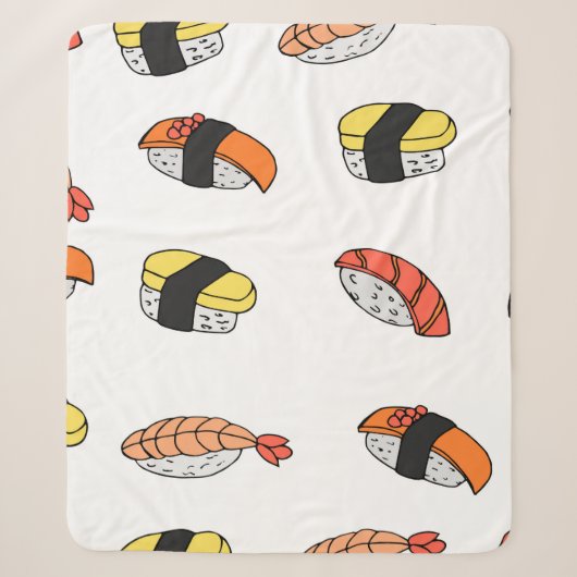 seamless pattern of Sushi シェルパブランケット (正面)
