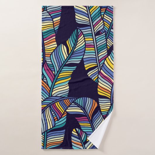 Seamless pattern of Tropical palms leaves バスタオル (バスタオル)
