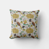 Seamless pattern of tropical pumpkins and carrots クッション (正面)