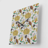 Seamless pattern of tropical pumpkins and carrots スクエア壁時計 (傾斜)