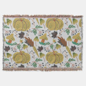 Seamless pattern of tropical pumpkins and carrots スローブランケット (正面)